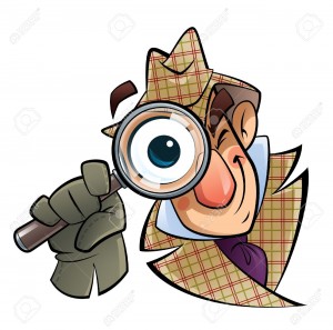 19529148-Un-enqu-teur-de-bande-dessin-e-avec-un-grand-verre-et-les-yeux-nous-regarde-Banque-d'images