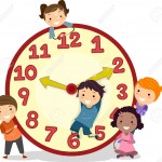 19109447-Illustration-de-Stickman-enfants-sur-une-grande-horloge-Banque-d'images